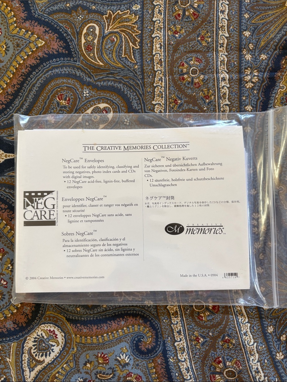 Creative Memories NegCare Photo Negative Envelopes